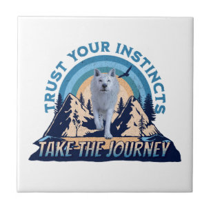 Azulejo De Cerâmica Camiseta Trust Your Instincts Lobo Ártico