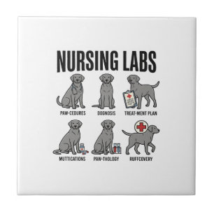 Azulejo De Cerâmica Camiseta Vetorial de Pun Médico de Cães de Laborat
