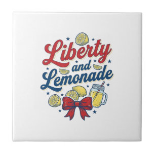 Azulejo De Cerâmica Camiseta Vetorial Limão Patriótico Liberdade e Lim