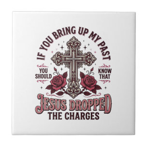 Azulejo De Cerâmica Camiseta Vintage Cruz Jesus Retirou As Acusações