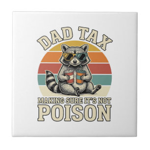 Azulejo De Cerâmica Camiseta Vintage de Design Engraçado de Pai Tax Ra
