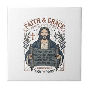 Azulejo De Cerâmica Camiseta Vintage de Jesus Cruz de Bordado Gráfico 