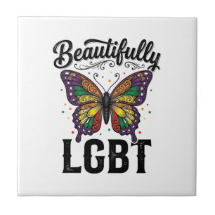 Azulejo De Cerâmica Camiseta Vintage Orgulho Borboleta LGBT Maravilhos