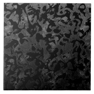 Azulejo De Cerâmica Camo moderno - Cinzas pretas e escuras - camuflage