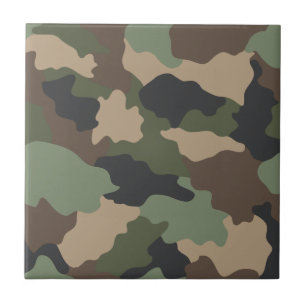 Azulejo De Cerâmica Camouflage Woodland Camo Militar Khaki Tan Black