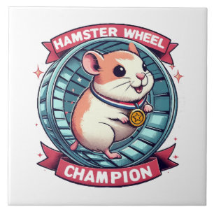 Azulejo De Cerâmica Campeão da Roda de Hamster