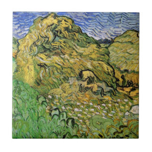 Azulejo De Cerâmica Campo com pilhas de trigo por Vincent van Gogh