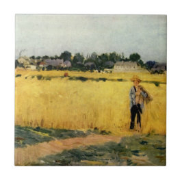 Azulejo De Cerâmica Campo de grãos (por Berthe Morisot)