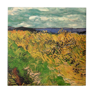Azulejo De Cerâmica Campo de Trigo com Centáureas de Vincent van Gogh