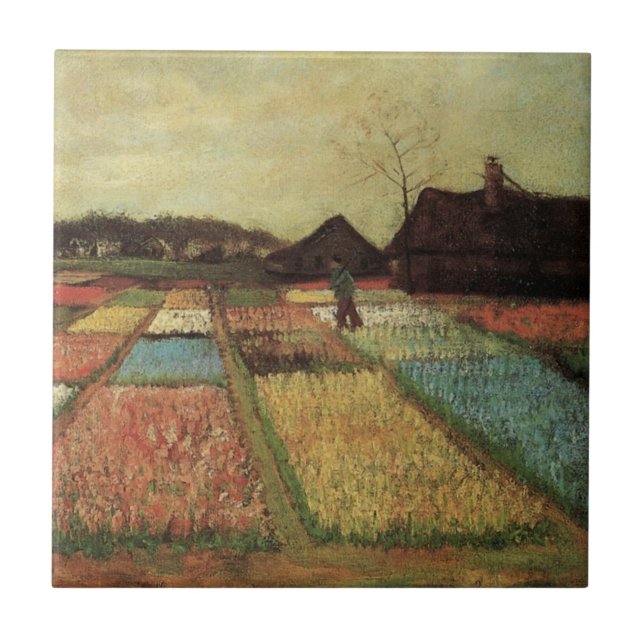 Azulejo De Cerâmica Campos de Bulbos de Vincent van Gogh (Frente)