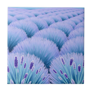 Azulejo De Cerâmica Campos de Lavanda Sonhadores Estética Roxo Azul 