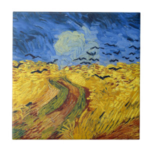 Azulejo De Cerâmica Campos de Trigo de Van Gogh pintura impressionista