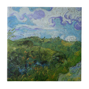 Azulejo De Cerâmica Campos de trigo verde por Vincent van Gogh