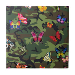 Azulejo De Cerâmica camuflagem da borboleta