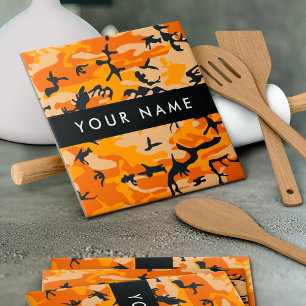 Azulejo De Cerâmica Camuflagem Laranja Seu nome Personaliza