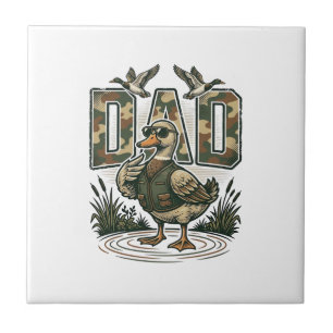 Azulejo De Cerâmica Camuflagem Papai Pato Desenho de Camiseta de Gravu