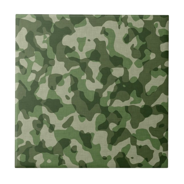 Azulejo De Cerâmica Camuflagem Verde (Frente)