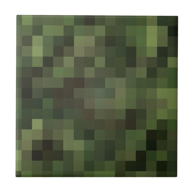Azulejo De Cerâmica Camuflagem Verde (Frente)