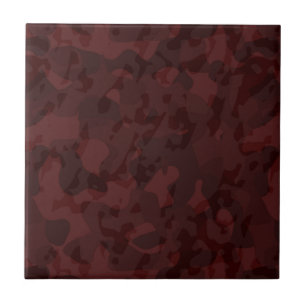 Azulejo De Cerâmica Camuflagem vermelha e grená abstrata