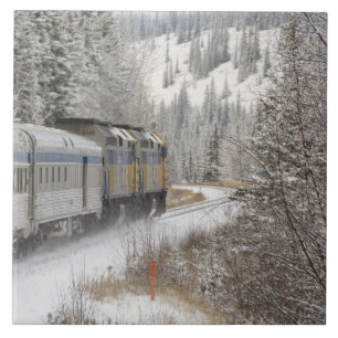 Azulejo De Cerâmica Canadá, Alberta. VIA Ferroviária de Neve
