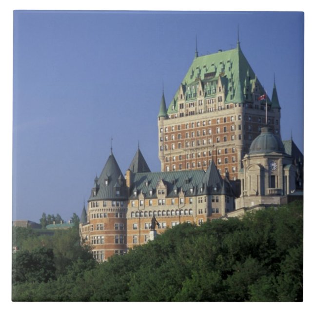 Azulejo De Cerâmica Canadá, Cidade de Quebec. Chateau Frontenac. (Frente)