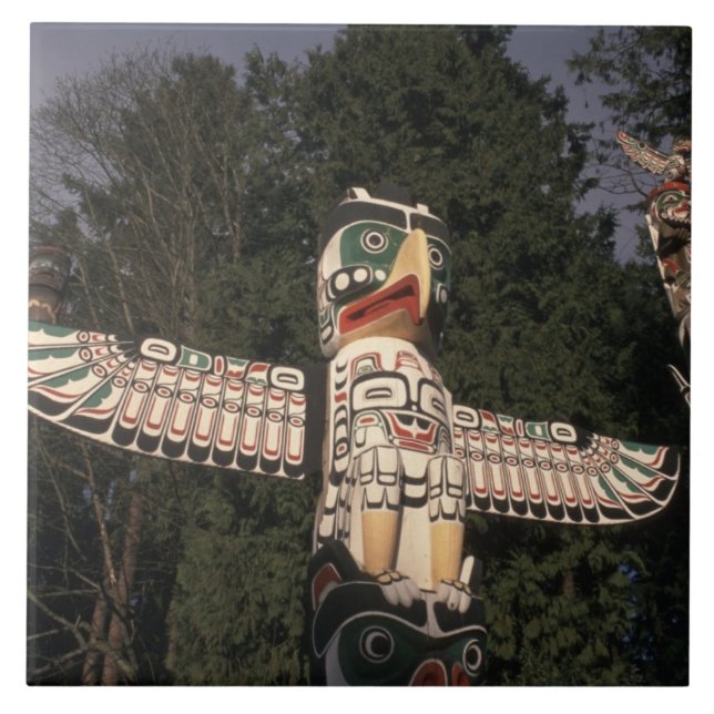 Azulejo De Cerâmica Canadá, Colúmbia Britânica, Vancouver.  Nativo (Frente)