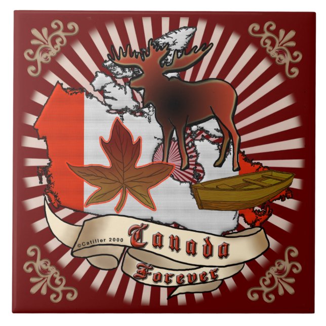 Azulejo De Cerâmica Canadá para sempre (Frente)