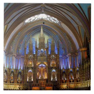 Azulejo De Cerâmica Canadá, Quebec, Montreal. Interior de Notre 2