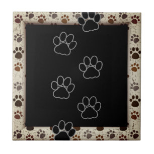 Azulejo De Cerâmica Canais de Cachorro Preto Azulejo cerâmico