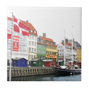 Azulejo De Cerâmica Canal de Nyhavn em Copenhaga, Danmark