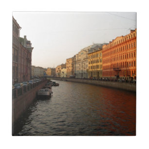 Azulejo De Cerâmica Canal em St Petersburg, Rússia