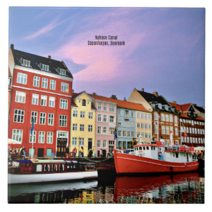Azulejo De Cerâmica Canal Nyhavn, Copenhaga, Dinamarca,