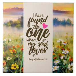 Azulejo De Cerâmica Canção de Salomão 3:4 Encontrei a Bíblia Uma