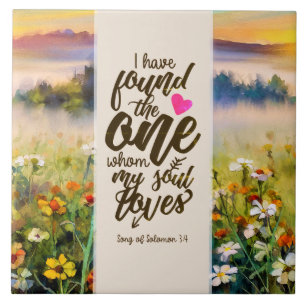 Azulejo De Cerâmica Canção de Salomão 3:4 Encontrei a Bíblia Uma