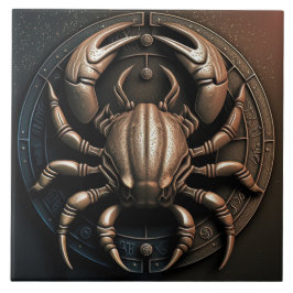 Azulejo De Cerâmica Cancer Cancer de Sinal Zodiodíaco Horoscópio Azule