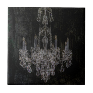 Azulejo De Cerâmica Candelabro afligido gótico do vampiro do vintage