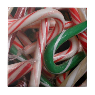 Azulejo De Cerâmica Candy Canas Natal Feriado Branco Verde e Vermelho