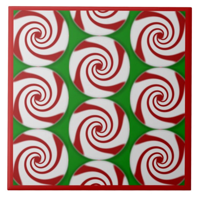 Azulejo De Cerâmica Candy Cane Basics Peppermint Drop (Frente)