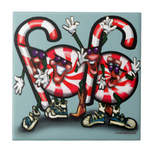 Azulejo De Cerâmica Candy Cane Gang