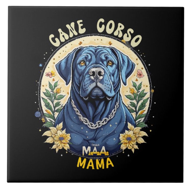 Azulejo De Cerâmica Cane Corso Mamãe (Frente)