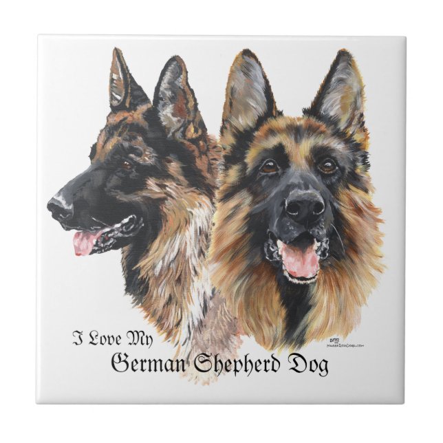 Azulejo De Cerâmica Caninos german shepherd (Frente)