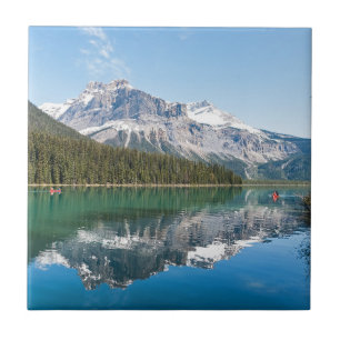 Azulejo De Cerâmica Canoa no famoso Lago Esmeralda - Yoho NP, Canadá