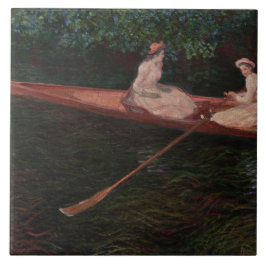 Azulejo De Cerâmica Canoa Vintage no Epte Claude Monet
