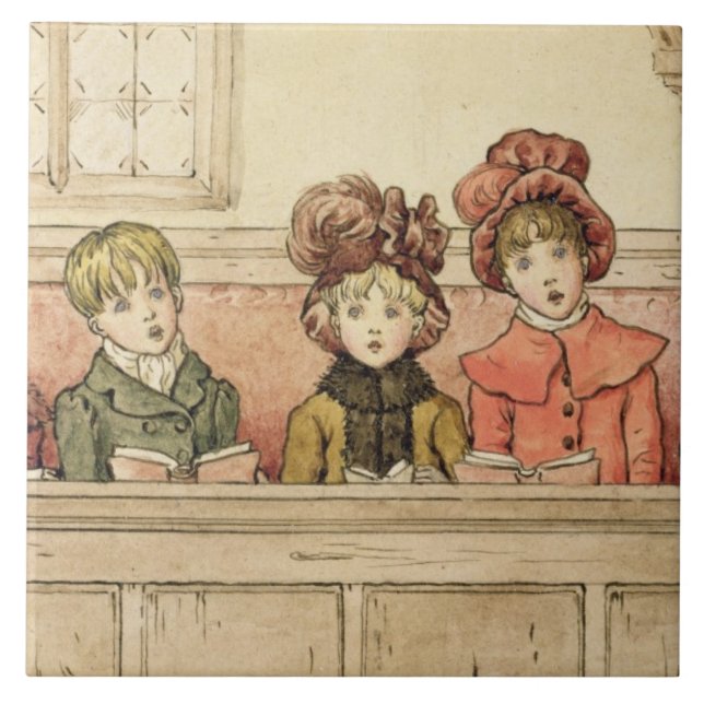 Azulejo De Cerâmica Cantar na igreja (w/c no papel) (Frente)