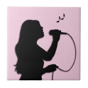Azulejo De Cerâmica Cantora Fêmea Rosa