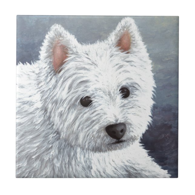 Azulejo De Cerâmica cão 137 westie branco (Frente)