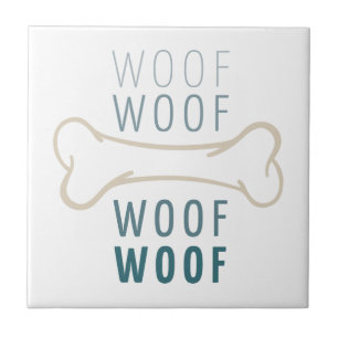 Azulejo De Cerâmica Cão Bone Woof