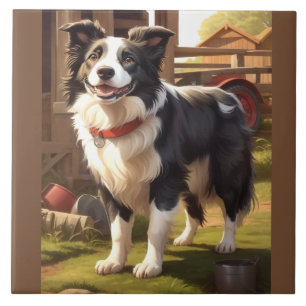 Azulejo De Cerâmica Cão Border Collie