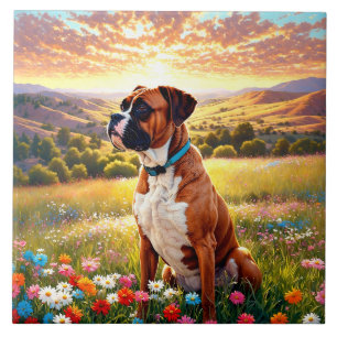 Azulejo De Cerâmica Cão boxer