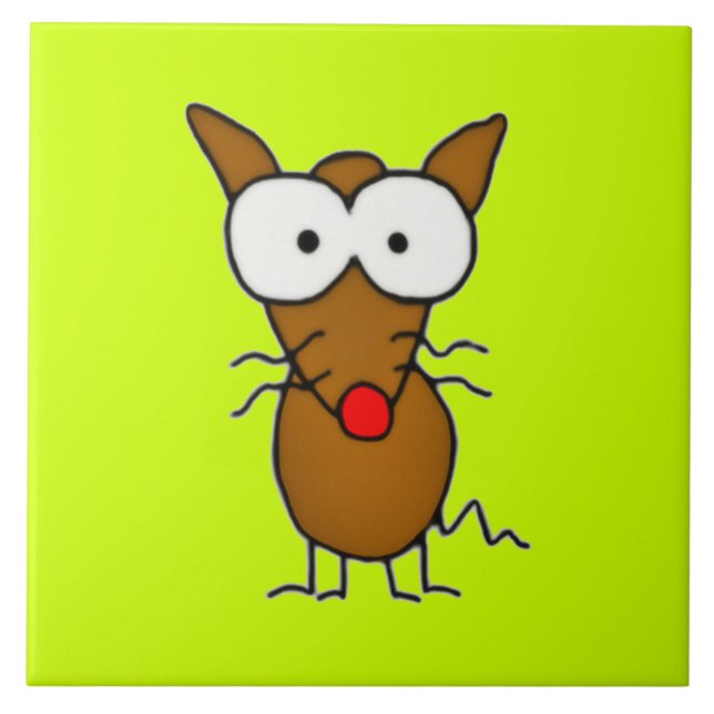 Azulejo De Cerâmica Cão Cartoon (Frente)